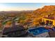 Beautiful pool and outdoor patio with golf course and mountain views, perfect for entertaining guests at 26796 N 98Th Way, Scottsdale, AZ 85262