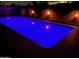 Inviting backyard pool, illuminated with vibrant blue light and surrounded by decorative lighting at 352 E Beatryce St, Tempe, AZ 85288