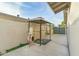 Backyard area featuring a chiminea, shade structure, and access to the pool at 3907 W Sharon Ave, Phoenix, AZ 85029