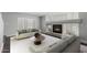 Modern living room featuring a fireplace, neutral tones, and stylish furniture at 7164 W Paso Trl, Peoria, AZ 85383
