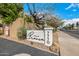 Attractive community signage for Villa Bianca at 7770 E Camelback Rd # 11, Scottsdale, AZ 85251