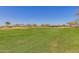 Scenic golf course view with lush green grass and mature trees under a clear blue sky at 12353 W Running Deer Trl, Peoria, AZ 85383
