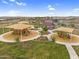 Community playground aerial view featuring multiple play structures and ramadas at 3309 E Malibu Dr, San Tan Valley, AZ 85143