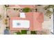 Aerial view of the home showcasing a tile roof, brick patio, mature landscaping, and private backyard at 4436 E Shomi St, Phoenix, AZ 85044
