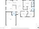 Home floor plan displaying the layout of the kitchen, living room, bedrooms, and bathrooms at 10543 E Sahuaro Dr, Scottsdale, AZ 85259