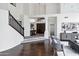 Spacious foyer with high ceilings, elegant staircase, and stylish decor at 14841 N 62Nd Way, Scottsdale, AZ 85254