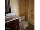 Cozy bathroom featuring a vanity with drawers, toilet, and shower at 16805 N 110Th Ave, Sun City, AZ 85351