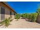 Side yard features low maintenance landscaping, gravel and mature citrus trees at 18575 E Pine Barrens Ave, Queen Creek, AZ 85142