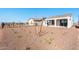 New backyard featuring rocks, new plants, a fence and views of neighboring homes at 21296 N 270Th Ln, Buckeye, AZ 85396