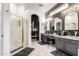 Main bathroom with granite countertops, dual sinks, walk in shower and open layout at 2226 E Beachcomber Dr, Gilbert, AZ 85234
