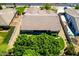 Aerial view of a home with mature landscaping and a privacy fence at 2698 E Carla Vista Dr, Gilbert, AZ 85295