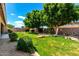 Backyard featuring green grass and trees at 2698 E Carla Vista Dr, Gilbert, AZ 85295