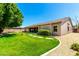 Well-maintained backyard with grass and stone landscaping at 2698 E Carla Vista Dr, Gilbert, AZ 85295
