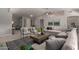 Spacious living room with vaulted ceiling, featuring a comfortable sofa and stylish decor at 2698 E Carla Vista Dr, Gilbert, AZ 85295