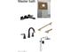 Luxurious Primary bath showcasing designer-selected faucet, tiles, shower components, and cabinet hardware at 28668 N 151St Ave, Surprise, AZ 85387