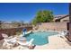Inviting backyard pool features cool, clear water and ample seating for relaxing and enjoying the Arizona sunshine at 3564 N Tuscany --, Mesa, AZ 85207