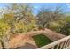 Large backyard with a small section of artificial turf, decorative gravel, and mature trees at 4310 E Palo Brea Ln, Cave Creek, AZ 85331
