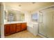 Bright bathroom features a double vanity, separate shower, soaking tub and tile flooring at 4415 E High Point Dr, Cave Creek, AZ 85331
