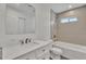 Bathroom with white vanity, marble countertops, and shower-tub combination at 4617 N 8Th Pl, Phoenix, AZ 85014
