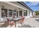 Covered patio featuring ample seating, and great views of the backyard and pool area offers the perfect space for entertaining at 8755 E Gary Rd, Scottsdale, AZ 85260