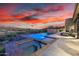 Stunning pool and spa area with picturesque desert and sunset views at 9127 N Fireridge Trl, Fountain Hills, AZ 85268