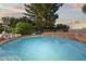 Swimming pool surrounded by a fence and landscaping provides a refreshing oasis at 1522 W Myrtle Ave, Phoenix, AZ 85021