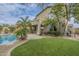 Artificial turf in backyard with pool access and desert landscaping at 4864 E Eden Dr, Cave Creek, AZ 85331