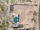 An aerial view of a private pool and backyard oasis at 9620 E Roadrunner Dr, Scottsdale, AZ 85262