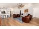 Open floor plan with the kitchen looking into the spacious living room, perfect for entertaining at 1701 E Countrywalk Ln, Chandler, AZ 85225