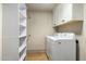 Convenient laundry room with ample shelving, cabinets, and modern washer and dryer at 8361 E Via De Viva --, Scottsdale, AZ 85258