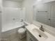Clean bathroom featuring a shower-tub combo and white vanity at 930 S Acapulco Ln # D, Tempe, AZ 85281