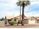 Inviting single-story home with desert landscaping, a two-car garage, and mature palm trees in the front yard at 1132 E Harbor View Dr, Gilbert, AZ 85234
