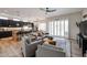 Open concept living room with comfortable seating and open access to other living spaces at 10423 E Verbena Ln, Scottsdale, AZ 85255