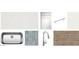 Kitchen finishes display, including countertop, sink, cabinet, backsplash, faucet, cabinet pull, and wood-look flooring at 15777 W Cheryl Dr, Waddell, AZ 85355