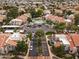 Scenic aerial view of a residential area, a community pool, and well-maintained roads at 1717 E Union Hills Dr # 1110, Phoenix, AZ 85024