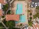 Bird's eye view of a community pool with a patio area and lounge seating at 1717 E Union Hills Dr # 1110, Phoenix, AZ 85024