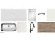 A selection of kitchen finishings, with white cabinets, stainless sink, and wood-like floor tiles at 22819 E Lords Way, Queen Creek, AZ 85142