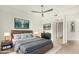 Cozy main bedroom with ceiling fan, neutral colors, and ensuite bathroom at 5450 E Deer Valley Dr # 3023, Phoenix, AZ 85054