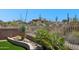 Backyard featuring desert vegetation with views of mountains and rock formations at 11451 E Christmas Cholla Dr, Scottsdale, AZ 85255