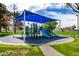 Community playground featuring a colorful play structure with slides, climbing features, and a shaded canopy at 1633 E Lakeside Dr # 25, Gilbert, AZ 85234