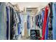 Walk in closet with clothes, shelves, and carpeted flooring at 1718 W Colter St # 184, Phoenix, AZ 85015