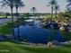 Scenic golf course view with palm trees and water features at 247 E Las Puertas Ln, Queen Creek, AZ 85140