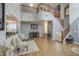 Elegant foyer with a staircase, high ceilings, and neutral decor, creating a welcoming entrance at 3270 W White Canyon Rd, San Tan Valley, AZ 85144