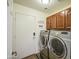 Well-equipped laundry room with modern appliances and convenient cabinet storage at 3270 W White Canyon Rd, San Tan Valley, AZ 85144