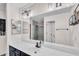 Bathroom featuring a vanity, and a large mirror at 3678 E Yeager Ct, Gilbert, AZ 85295