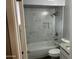 Newly renovated bathroom features a shower over bath and modern fixtures at 4701 N 39Th Dr, Phoenix, AZ 85019