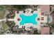 Overhead view showcases the inviting community pool area with ample seating, cabanas, and beautifully landscaped surroundings at 4777 S Fulton Ranch Blvd # 1050, Chandler, AZ 85248