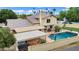 Lovely backyard with a refreshing pool, covered spa, and landscaped patio, perfect for outdoor enjoyment and relaxation at 609 W Mcnair St, Chandler, AZ 85225