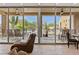 Expansive sliding glass doors offer seamless indoor-outdoor living with views of the pool and patio area at 8625 E Camino Vivaz --, Scottsdale, AZ 85255