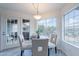 Bright dining area with a modern table, chairs, and large windows showcasing outdoor views at 255 S Kyrene Rd # 212, Chandler, AZ 85226